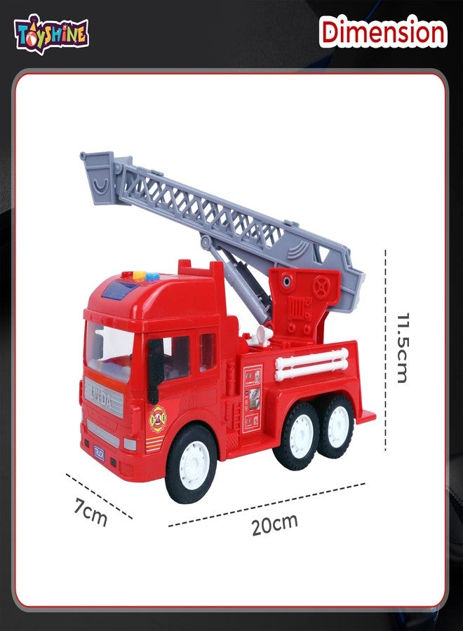 Toyshine 12 inches Oversized Friction Fire Station Rescue Truck Construction Vehicle Toy for Kids, Red- B - Image 5